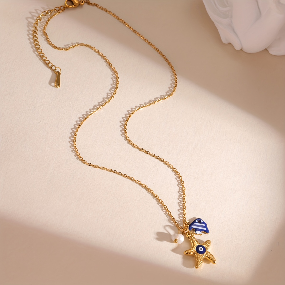 Women's 18K Real Plated Stainless Steel Starfish Necklace
